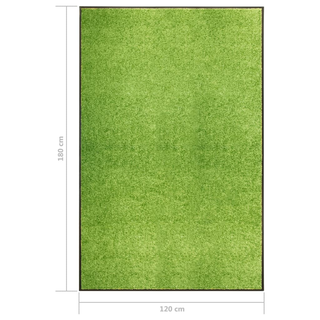 vidaXL Covoraș de ușă lavabil, verde, 120 x 180 cm