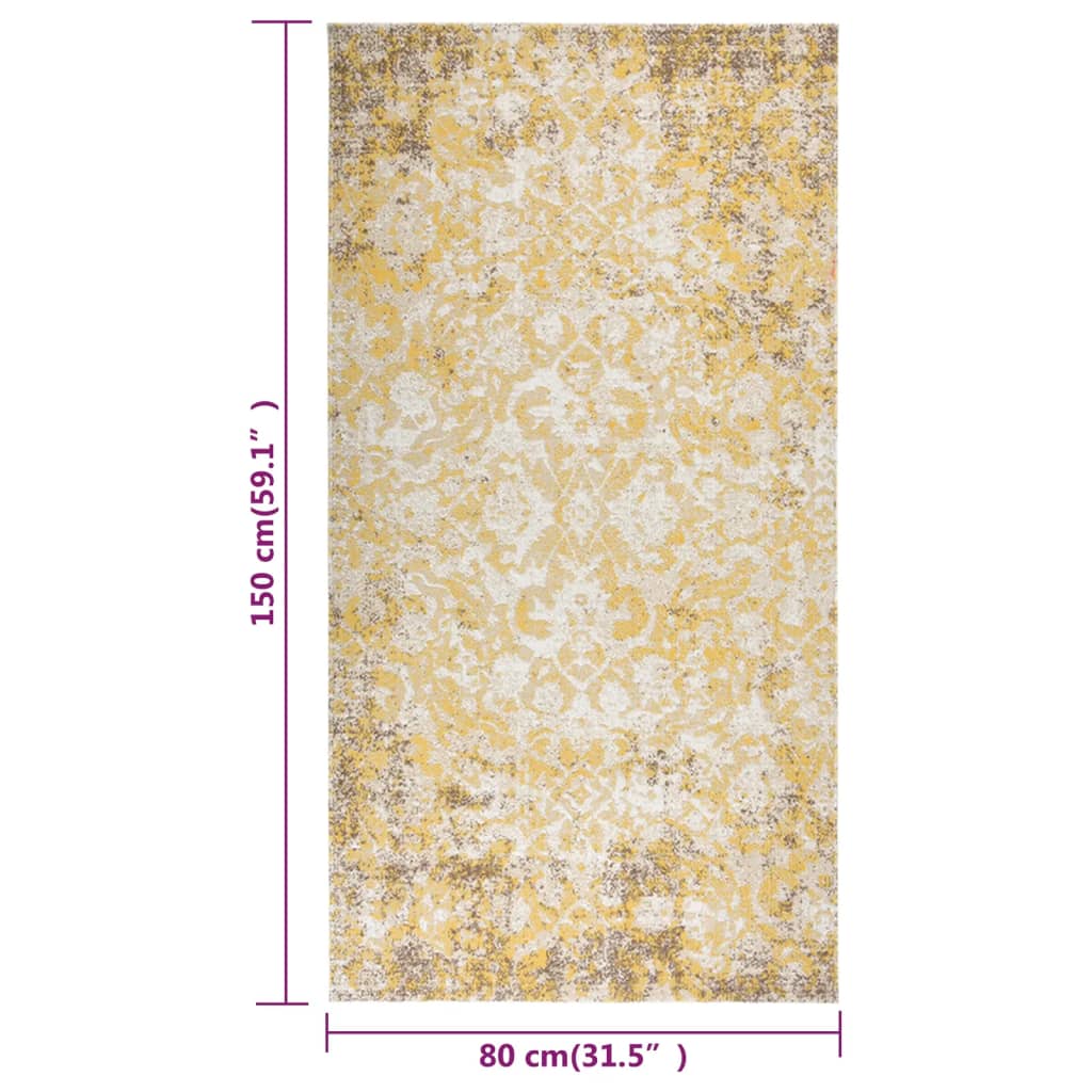 vidaXL Covor de exterior, galben, 80x150 cm, țesătură plată