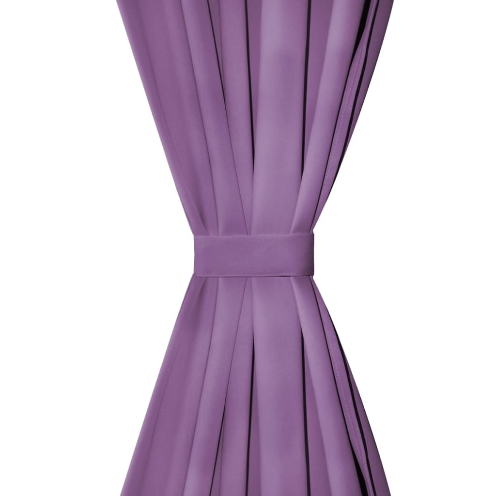 vidaXL Draperii micro-satin cu bride, 2 buc, 140 x 225 cm, violet