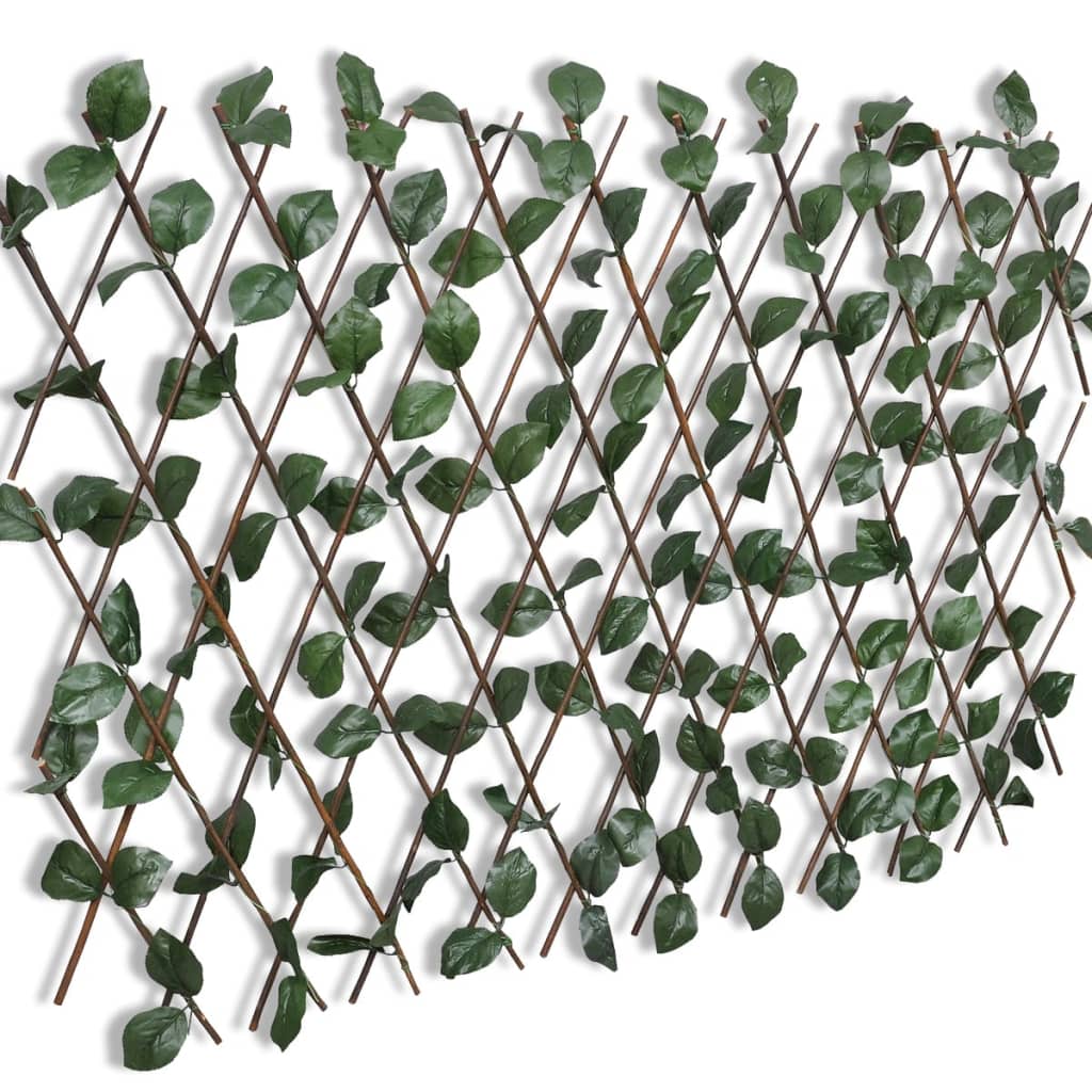 vidaXL Gard cu zăbrele, frunze artificiale, 5 buc.,180 x 90 cm, salcie