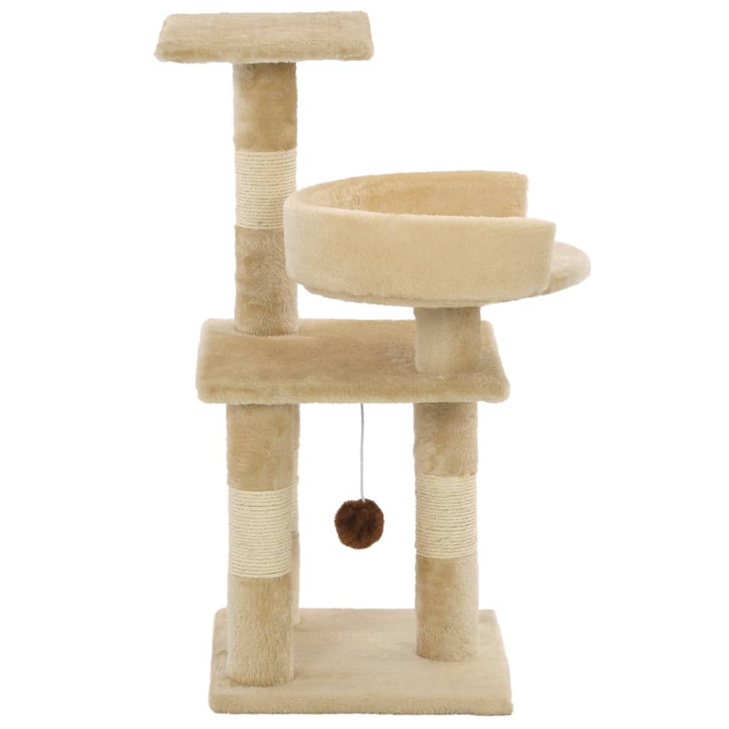 vidaXL Ansamblu pisici cu stâlpi din funie de sisal, bej, 65 cm