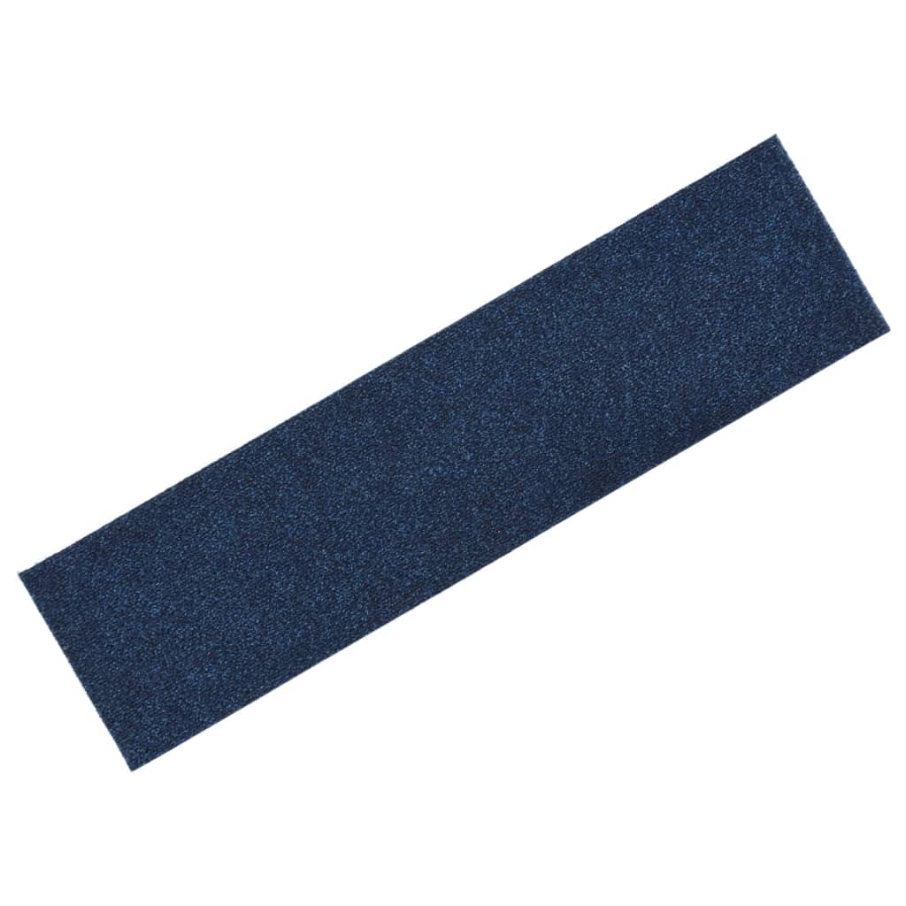 vidaXL Covorașe de scări autoadezive, 15 buc., albastru, 76x20 cm