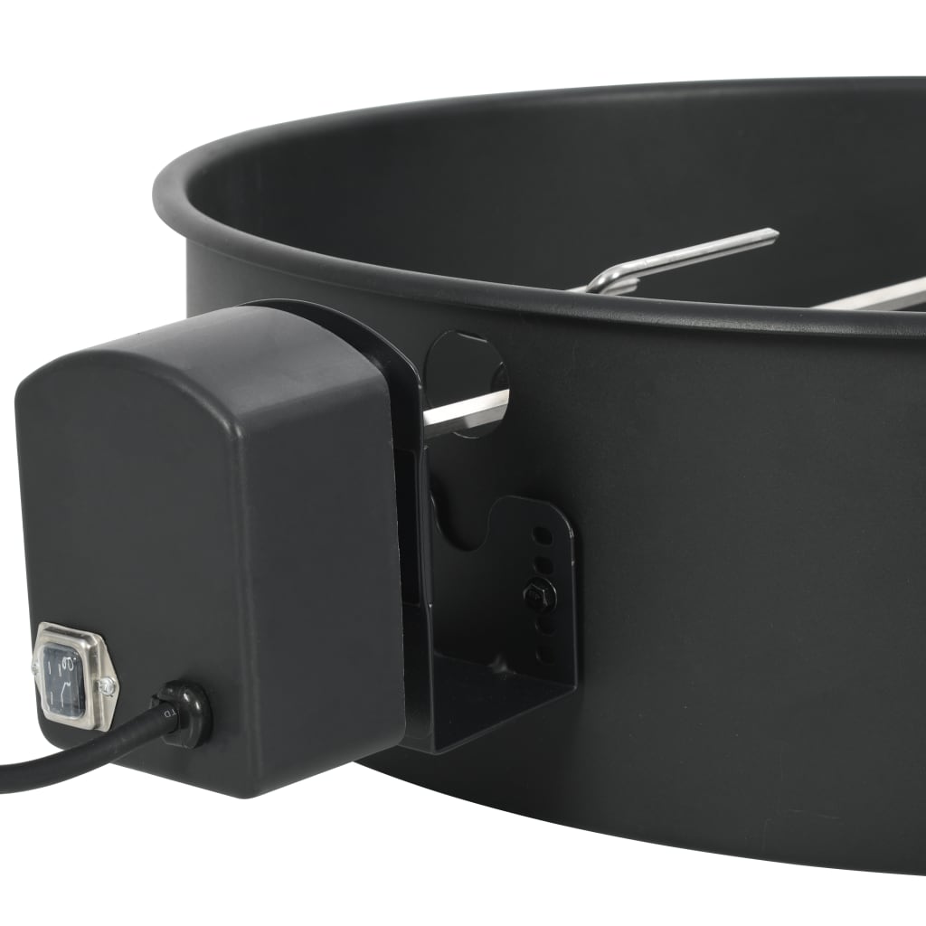 vidaXL Set de rotisor cu inel pentru grătar, negru, 57 cm