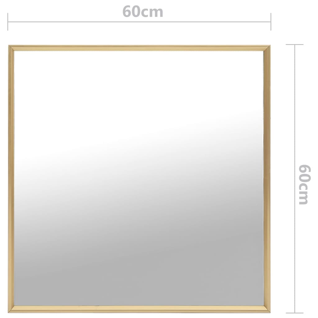 vidaXL Oglindă, auriu, 60x60 cm