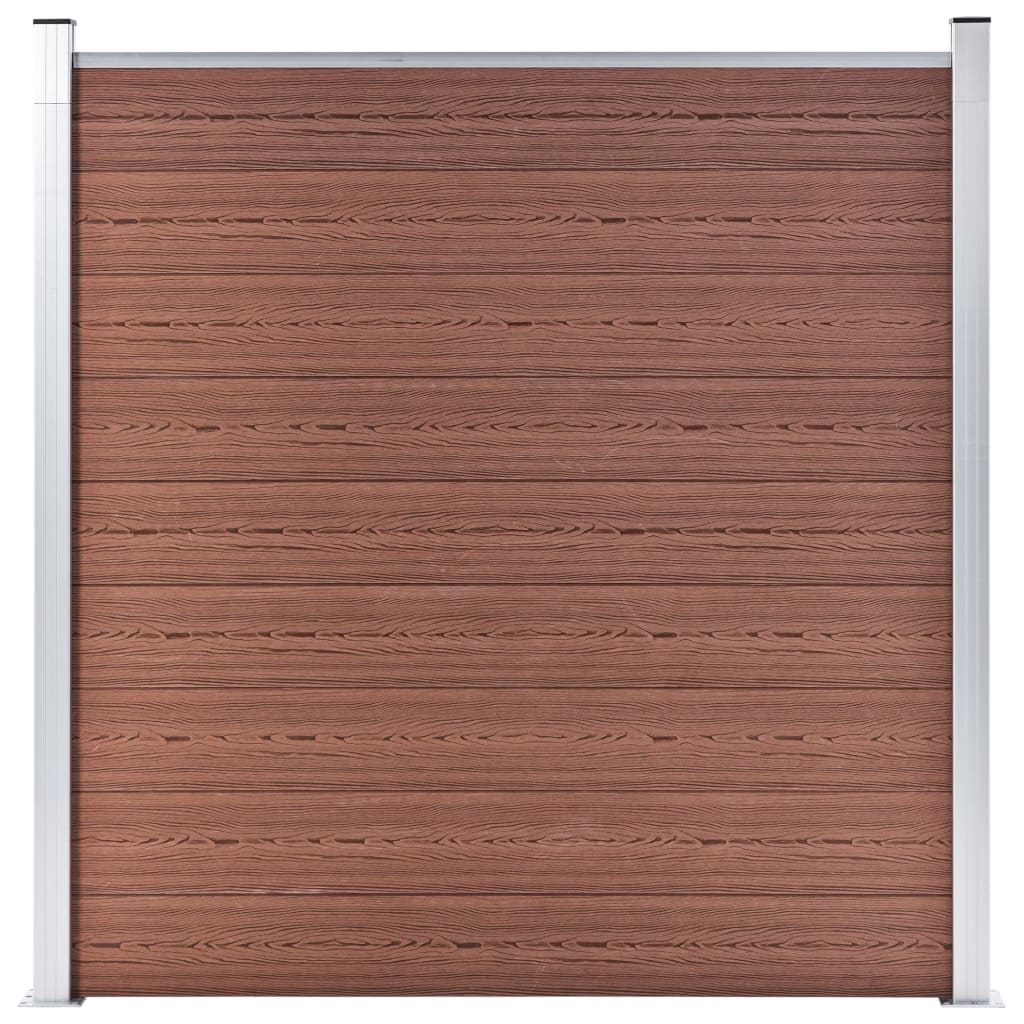 vidaXL Set panouri gard, 5 pătrate + 1 oblic, maro, 965 x 186 cm, WPC