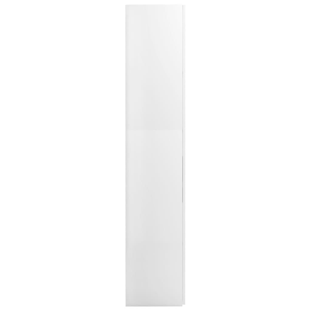 vidaXL Dulap de depozitare, alb lucios, 80 x 35,5 x 180 cm, PAL