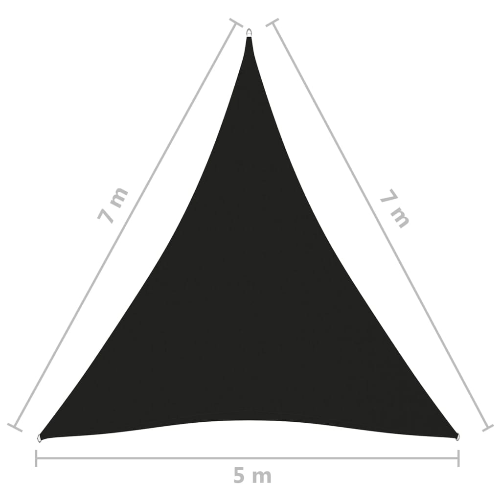 vidaXL Parasolar, negru, 5x7x7 m, țesătură oxford, triunghiular