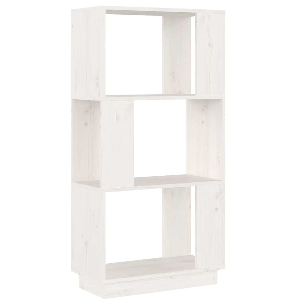 vidaXL Bibliotecă/Separator cameră, alb, 51x25x101 cm lemn masiv pin