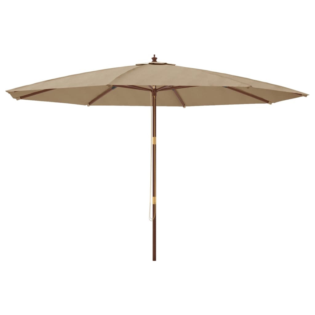 vidaXL Umbrelă de soare de grădină stâlp din lemn gri taupe 400x273 cm