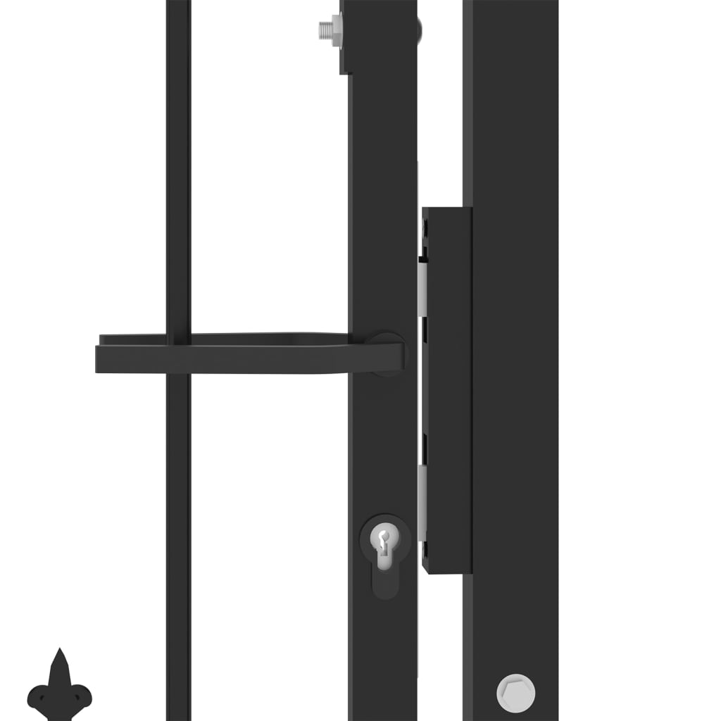 vidaXL Poartă de gard cu țepușe, negru, 100x100 cm, oțel