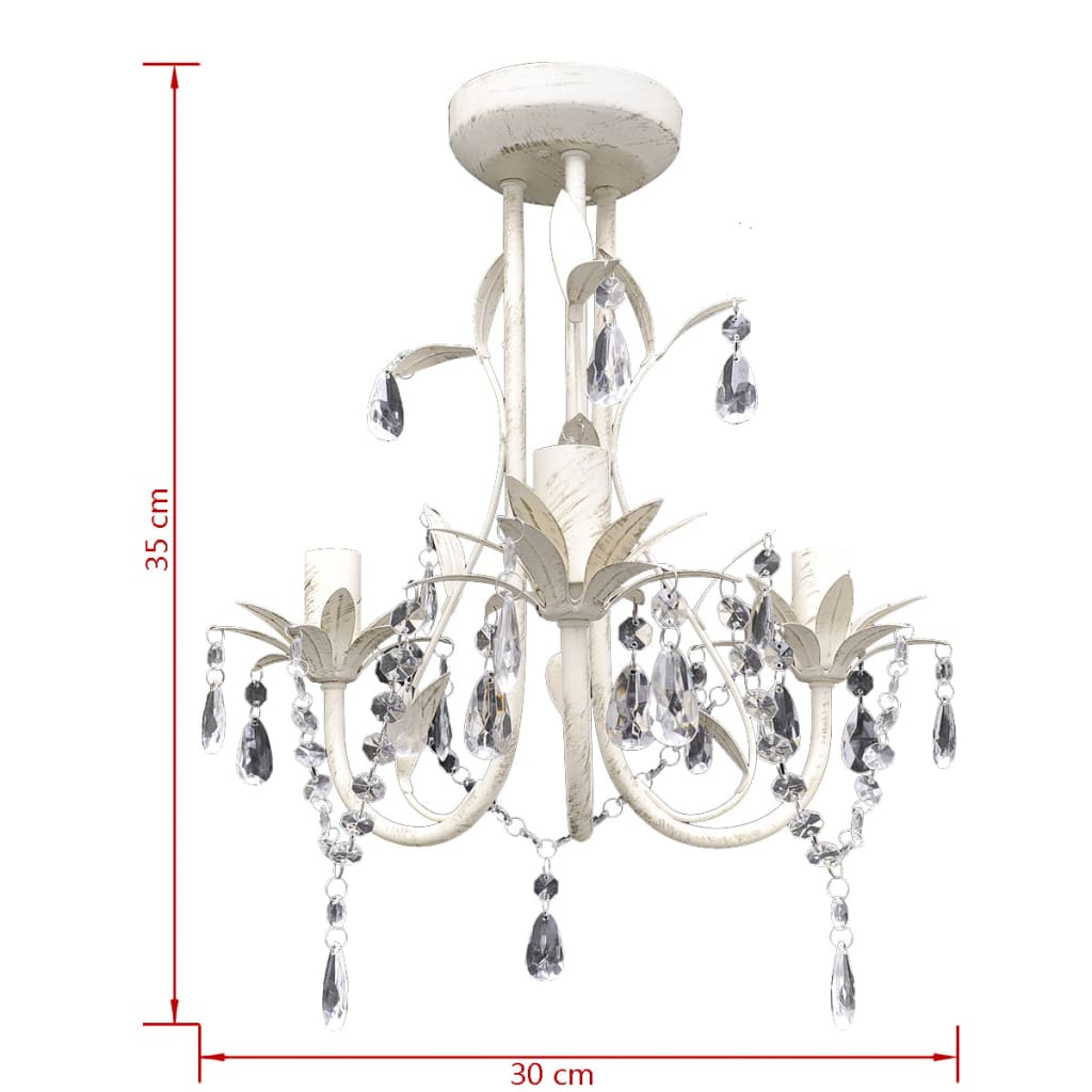 Lampă de plafon suspendată, cristal, candelabru alb elegant