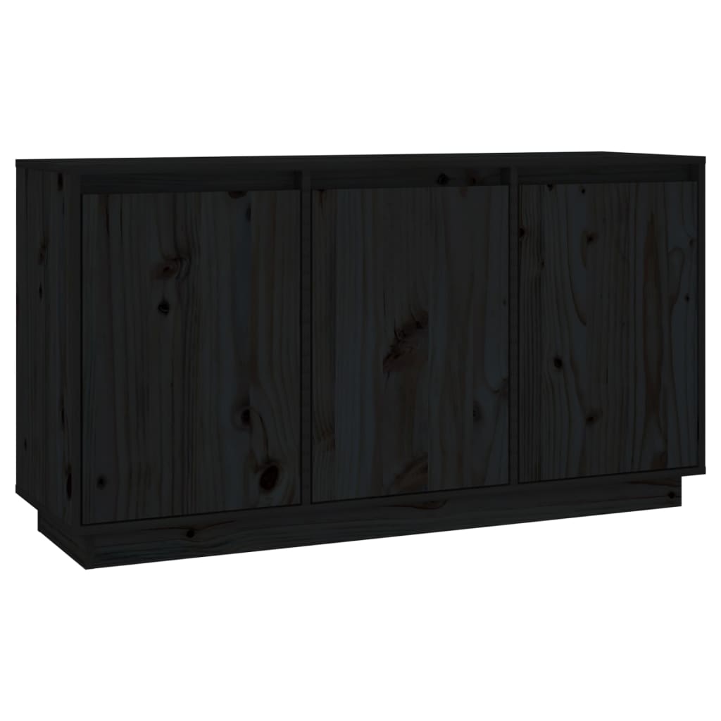 vidaXL Servantă, negru, 111x34x60 cm, lemn masiv de pin