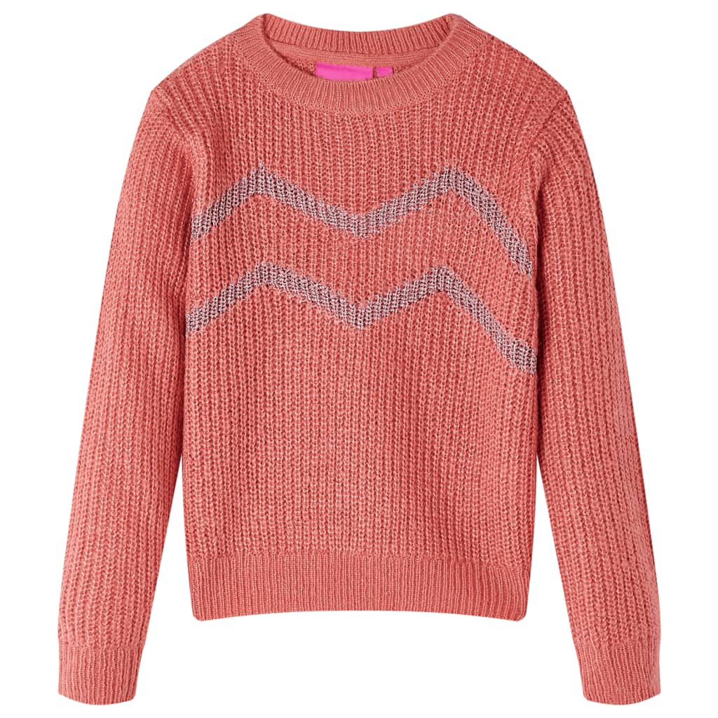 Pulover pentru copii tricotat, roz mediu, 92