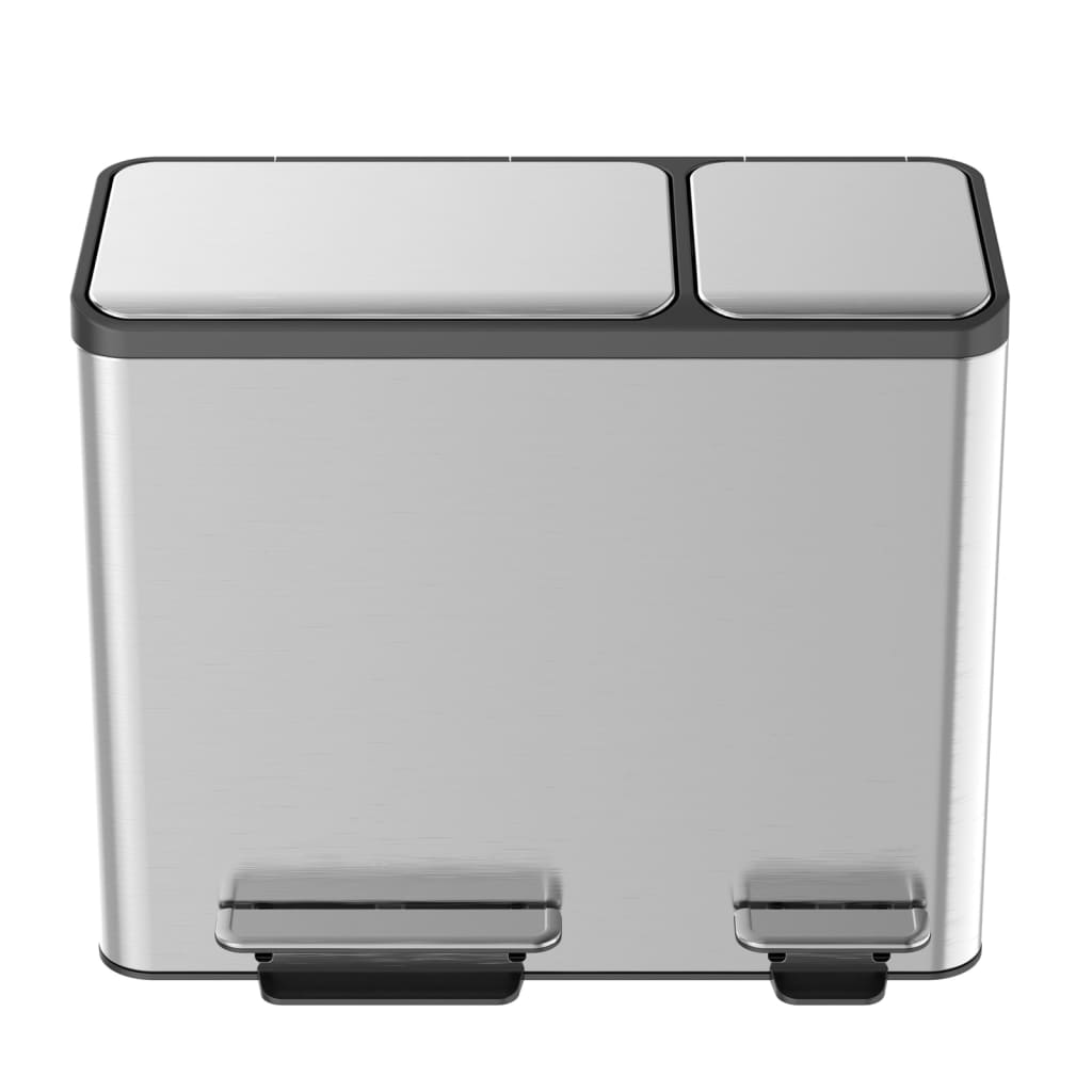 EKO Coș de gunoi cu pedală EcoCasa, argintiu mat, 30+15 L