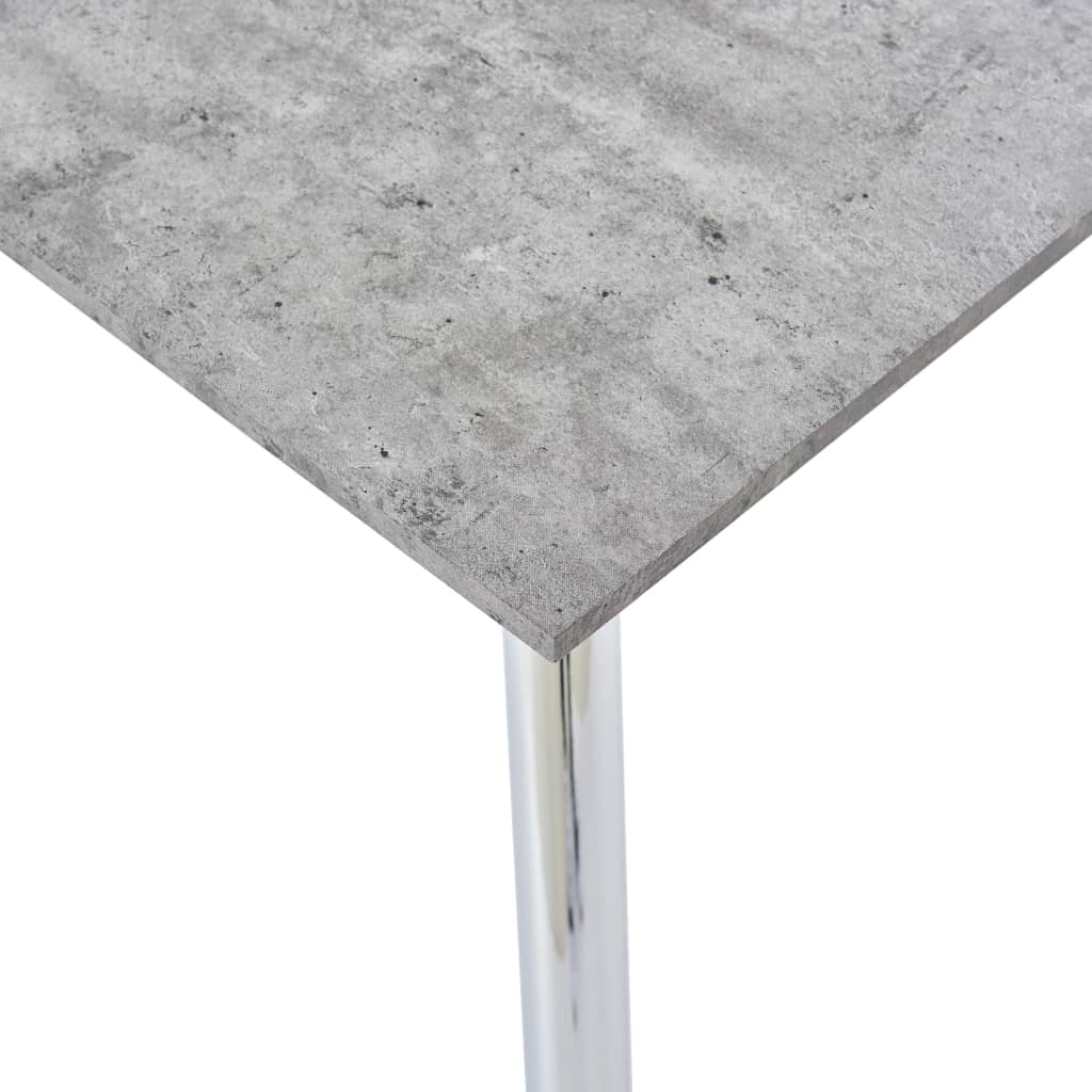 vidaXL Masă de bucătărie, gri beton și argintiu, 120x60x74 cm, MDF