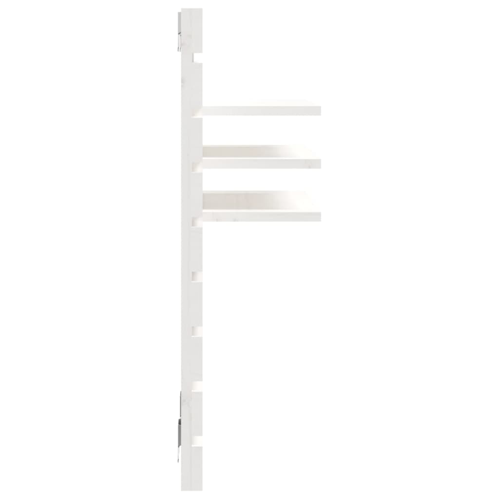 vidaXL Rafturi noptiere de perete, 2 buc., alb, lemn masiv de pin