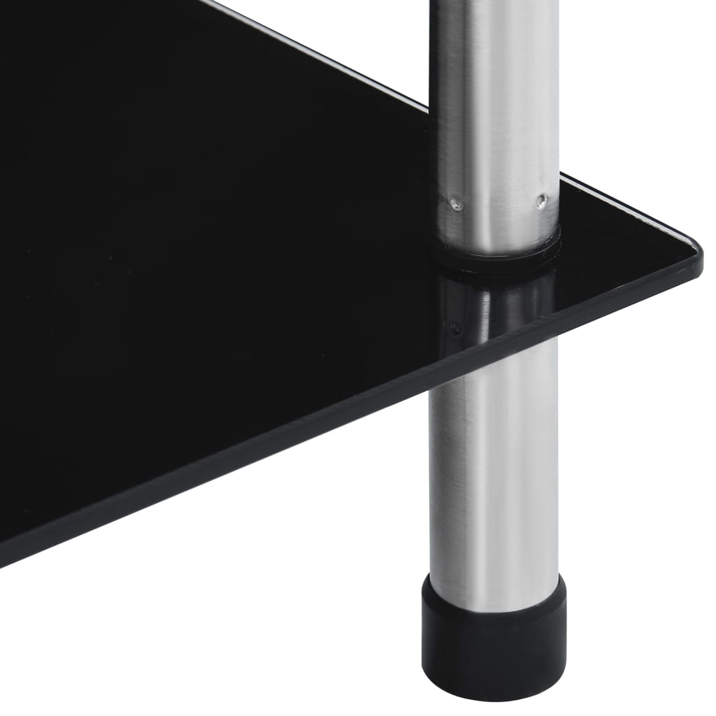 vidaXL Raft cu 6 niveluri, negru, 40 x 40 x 160 cm, sticlă securizată