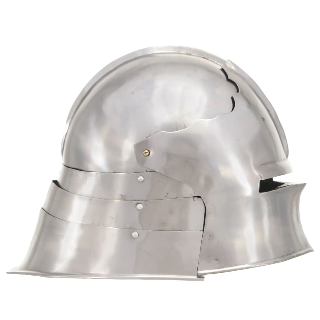vidaXL Coif cavaler medieval antic, jocuri pe roluri, argintiu, oțel
