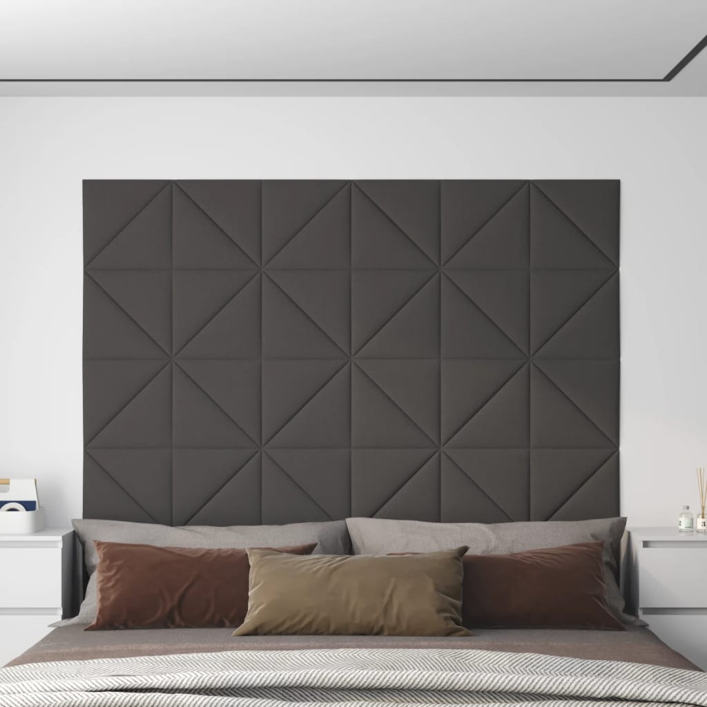 vidaXL Panouri de perete 12 buc. gri închis 30x30 cm textil 0,54 m²