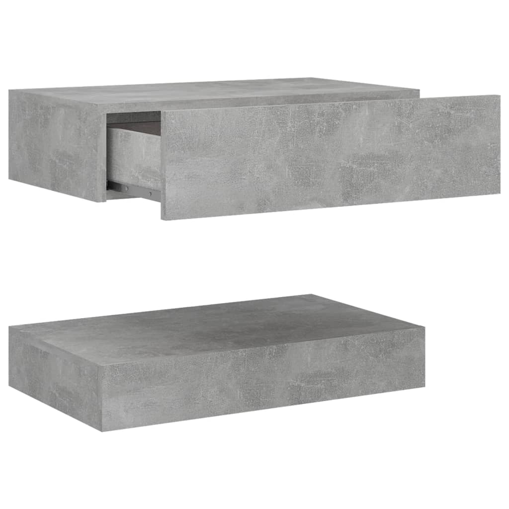vidaXL Noptiere, 2 buc., gri beton, 60x35 cm, lemn prelucrat