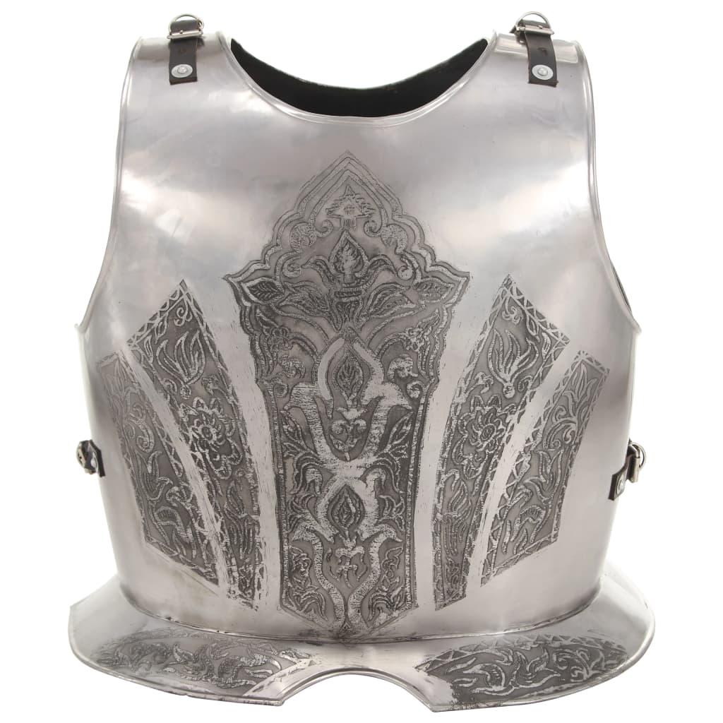 vidaXL Replică armură cavaler medieval jocuri de rol, argintiu, oțel
