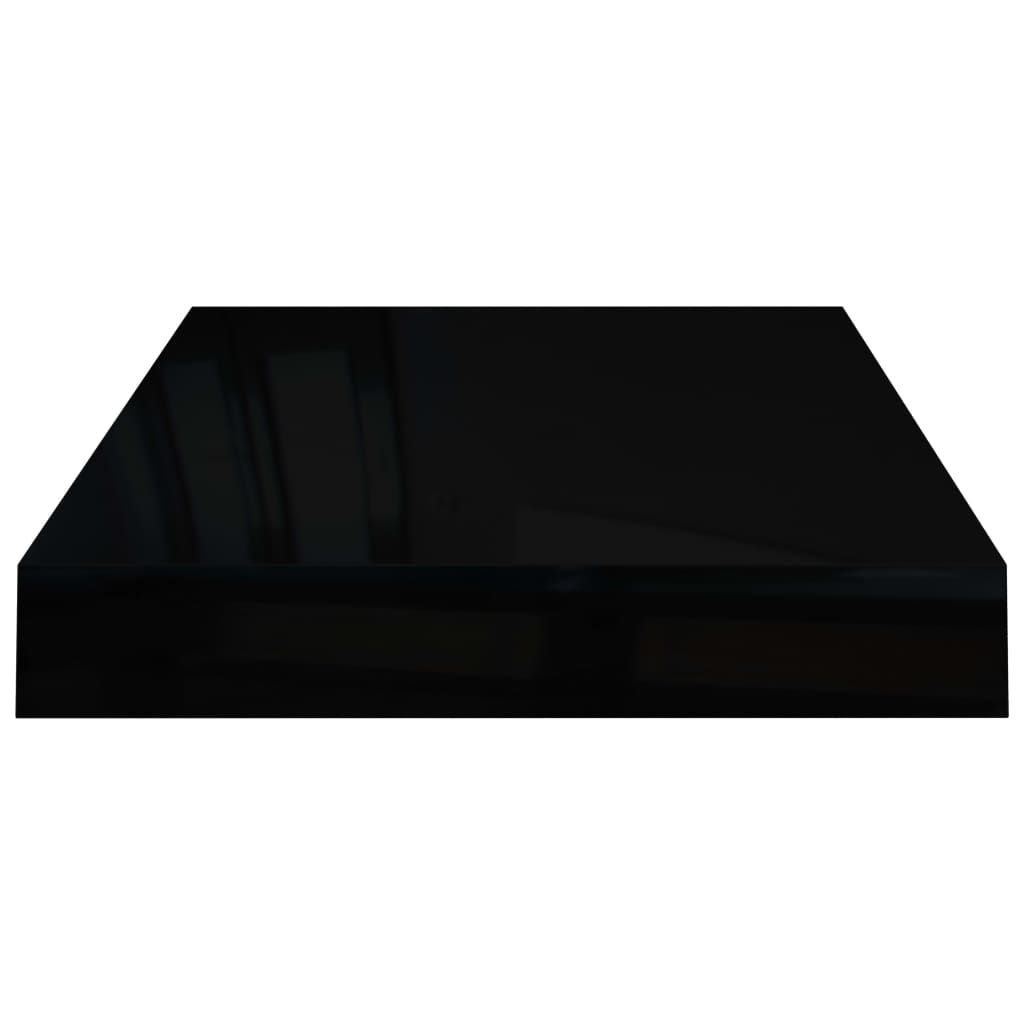 vidaXL Rafturi de perete, 4 buc., negru extralucios, 40x23x3,8 cm, MDF
