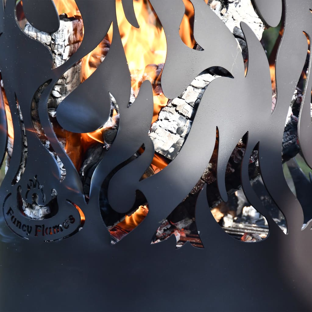 Esschert Design Coș de foc Flames, negru, oțel carbon FF408
