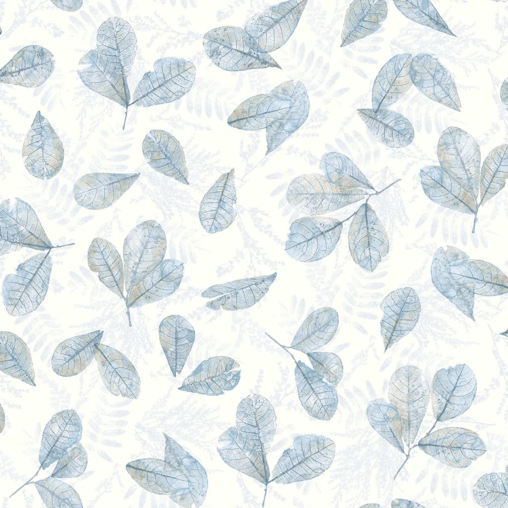 Noordwand Tapet „Evergreen Leaves”, alb și albastru