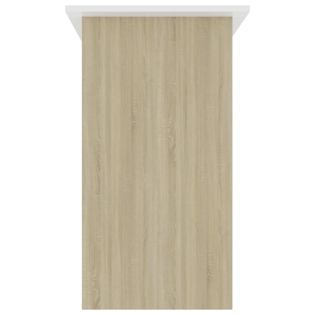 vidaXL Birou, alb și stejar Sonoma, 80 x 45 x 74 cm, PAL