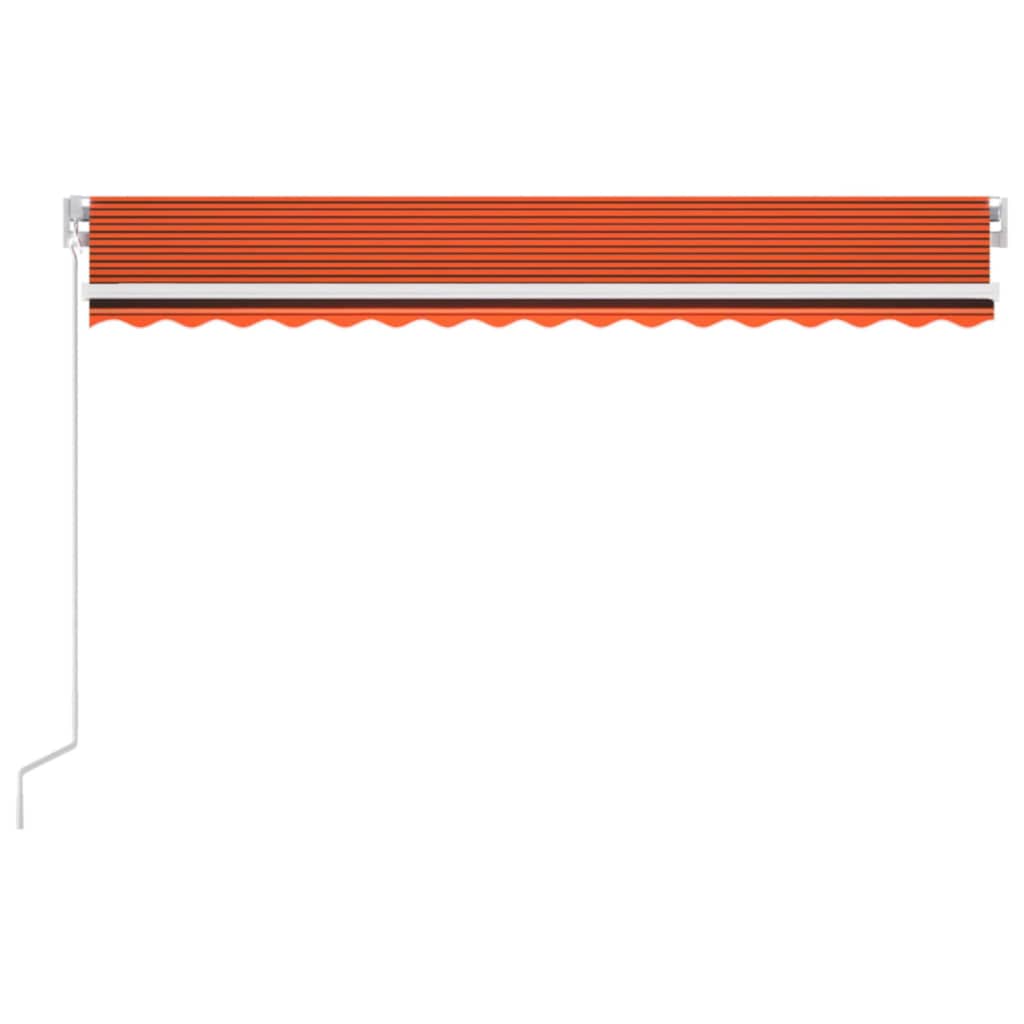 vidaXL Copertină retractabilă manual, LED, portocaliu/maro, 400x300 cm