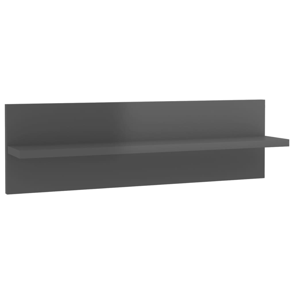 vidaXL Rafturi de perete, 2 buc., gri extralucios, 60x11,5x18 cm, PAL