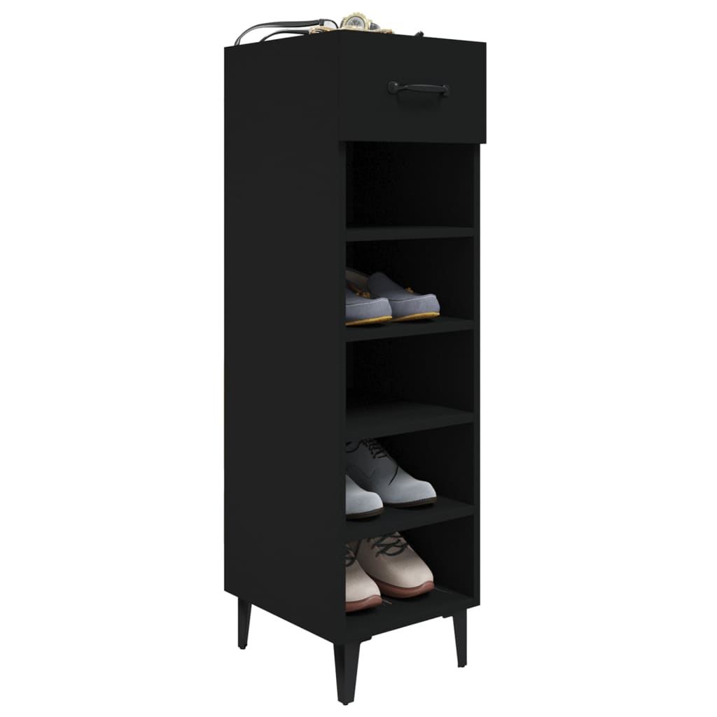 vidaXL Pantofar, negru, 30x35x105 cm, lemn compozit