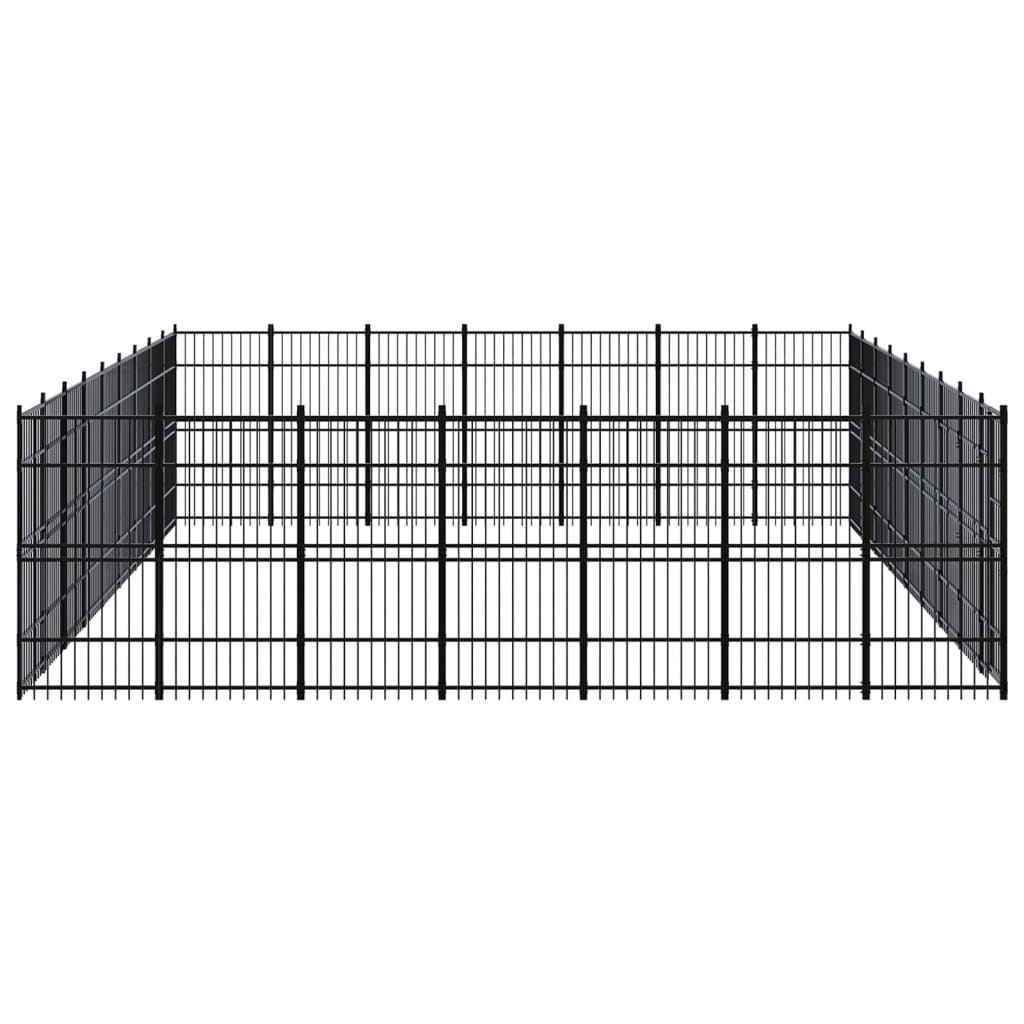 vidaXL Padoc pentru câini de exterior, 58,06 m², oțel