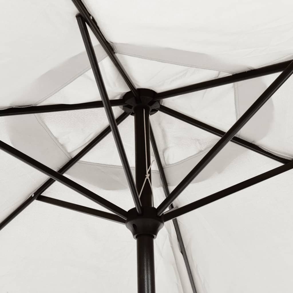vidaXL Umbrelă de soare cantilever cu LED 3 m, Alb Nisip