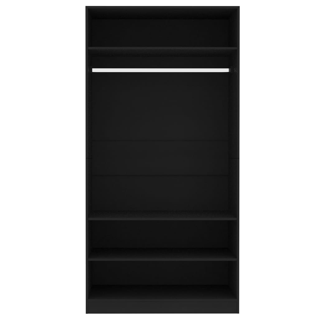 vidaXL Șifonier, negru, 100x50x200 cm, PAL