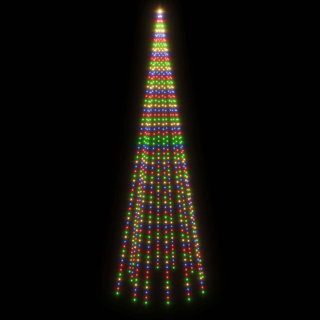 vidaXL Brad de Crăciun pe catarg, 732 LED-uri, multicolor, 500 cm