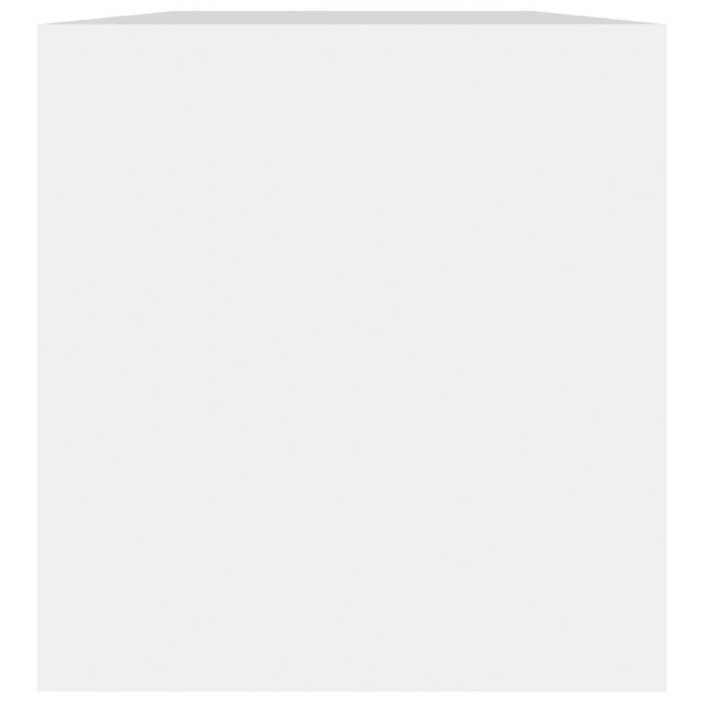 vidaXL Cutie de depozitare viniluri, alb, 71x34x36 cm, lemn compozit