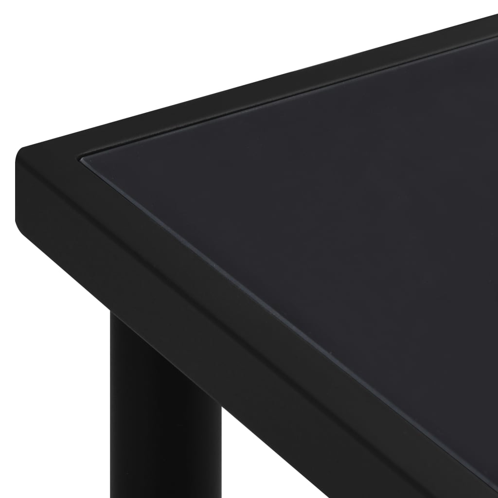 vidaXL Set mobilier de exterior, 7 piese, negru, oțel