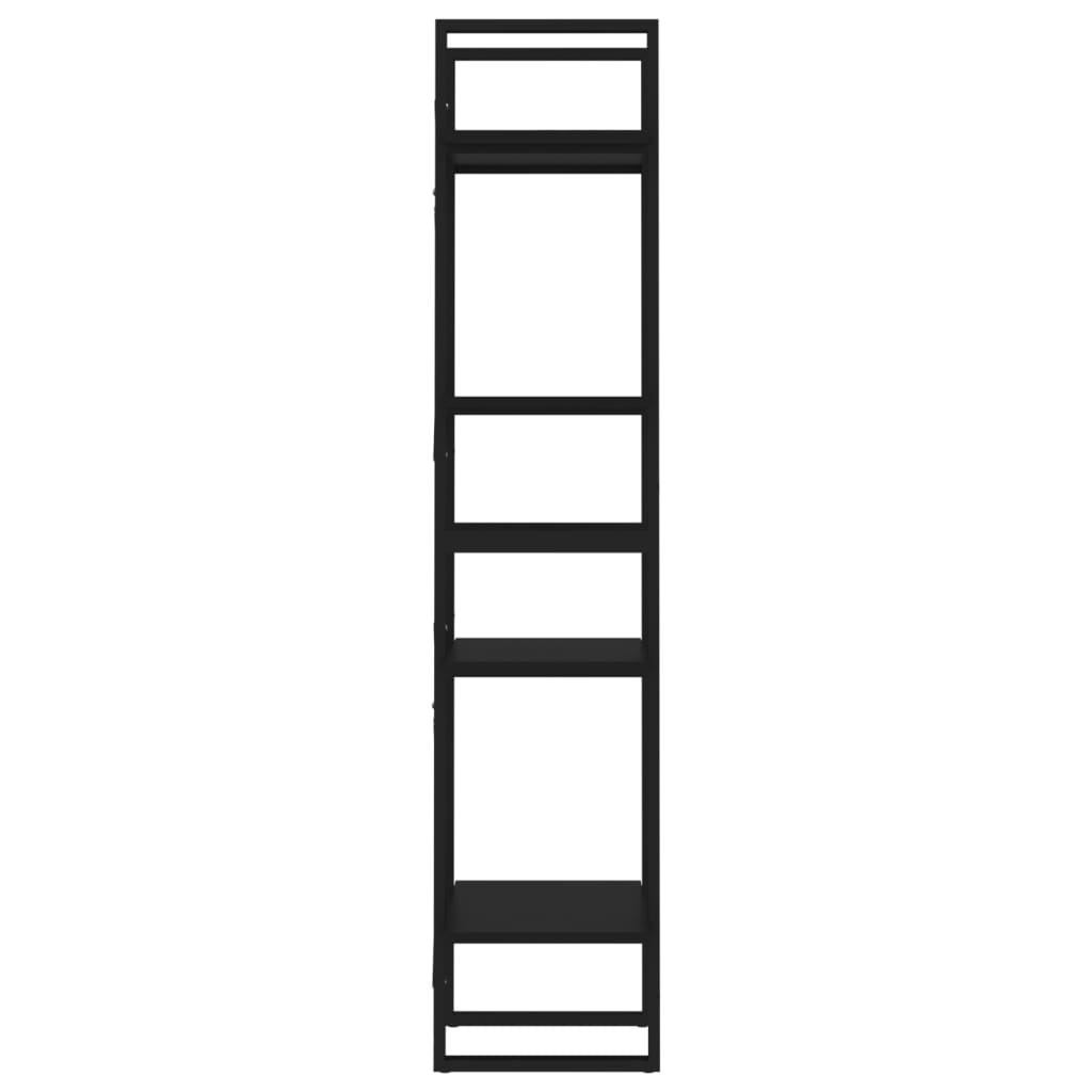 vidaXL Bibliotecă cu 4 rafturi, negru, 40x30x140 cm, PAL
