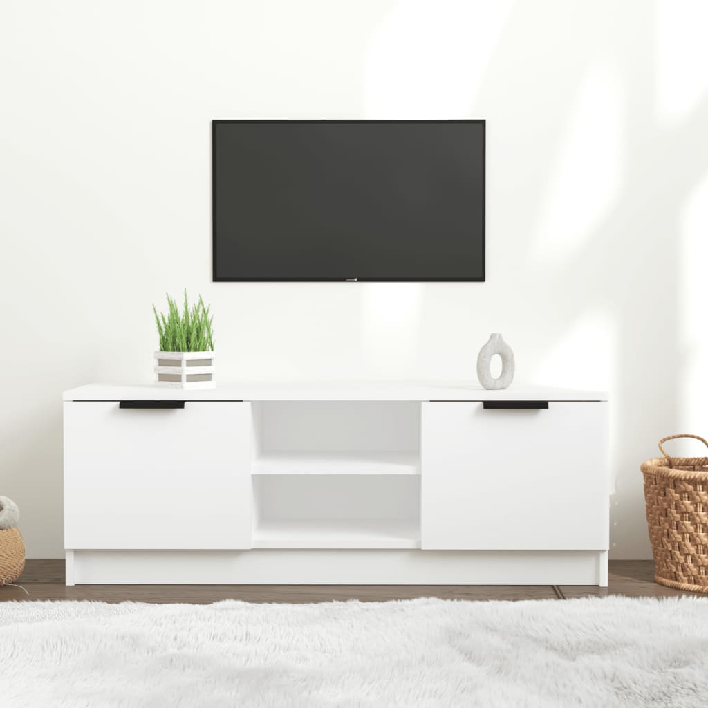 vidaXL Comodă TV, alb, 102x35x36,5 cm, lemn prelucrat
