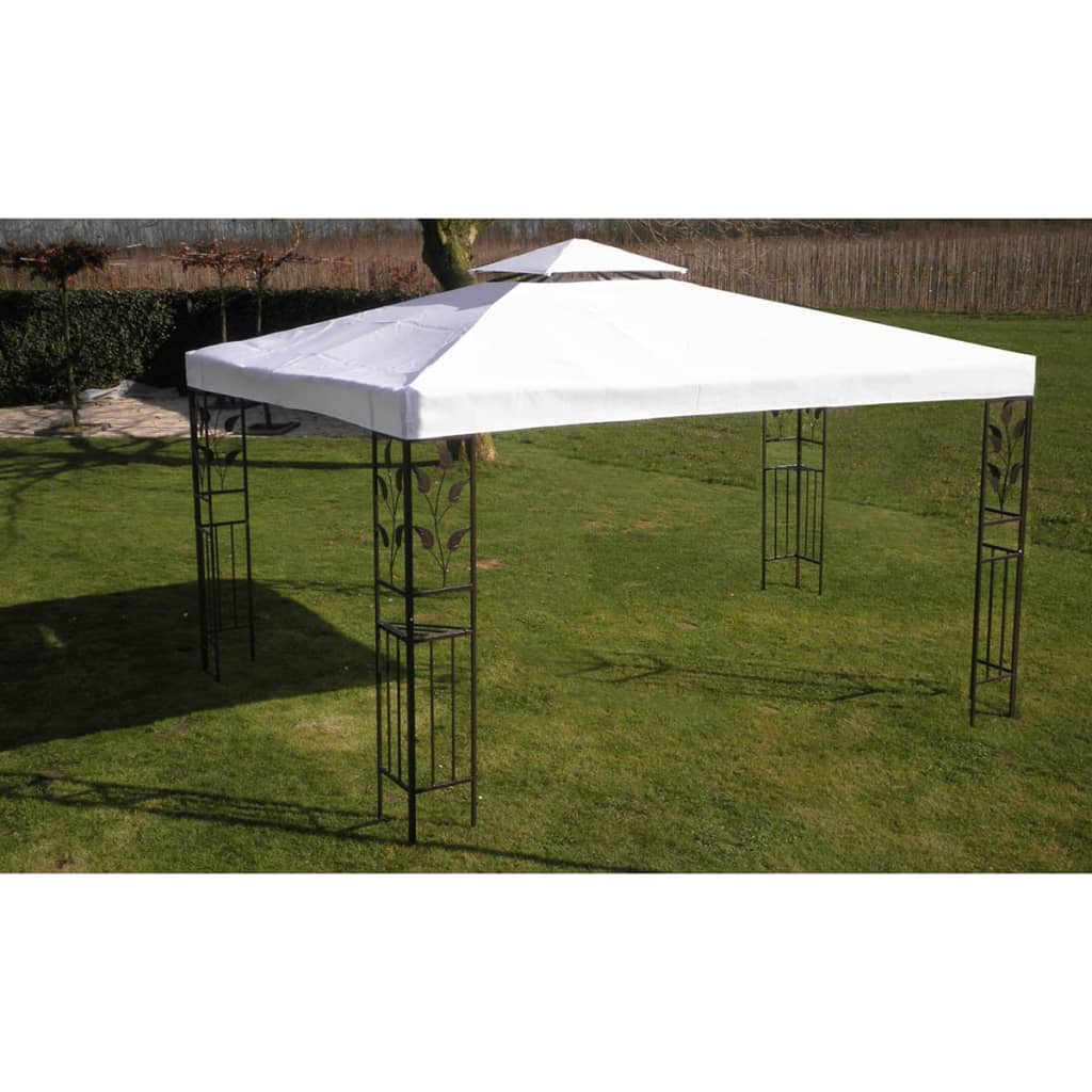 vidaXL Pavilion, alb, 3 x 4 m