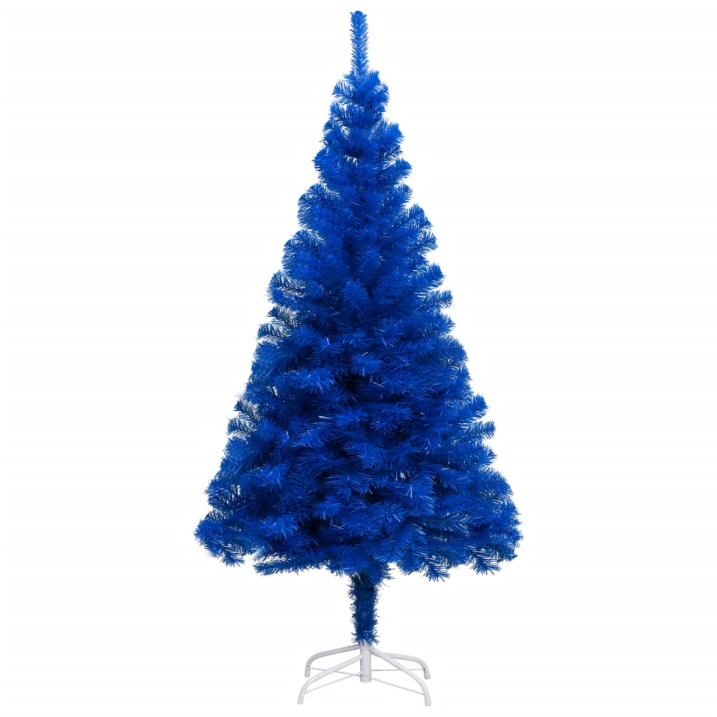 vidaXL Brad Crăciun pre-iluminat cu set globuri, albastru, 120 cm, PVC