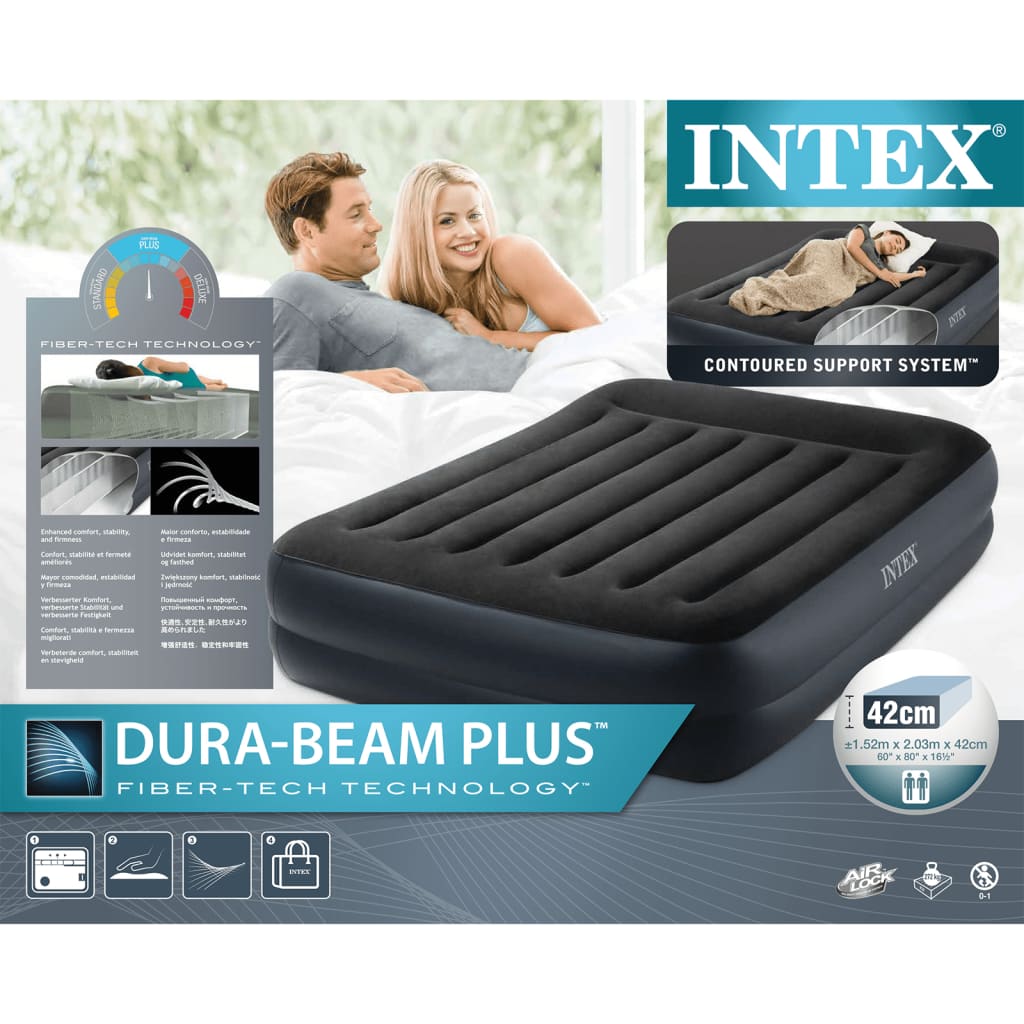 Intex Pat gonflabil "Dura-Beam Plus Pillow Rest Raised" Queen, 42 cm