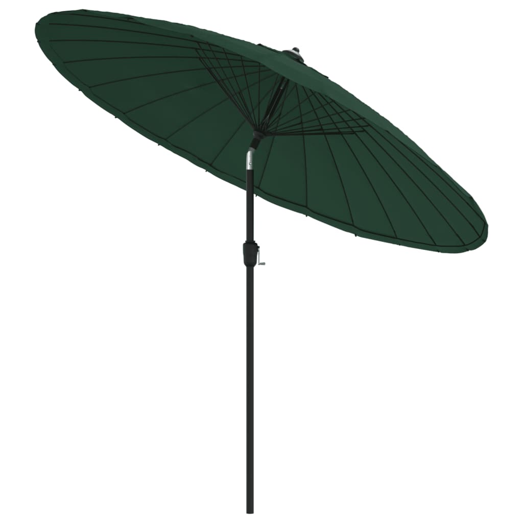 vidaXL Umbrelă de soare de exterior, stâlp aluminiu, verde, 270 cm