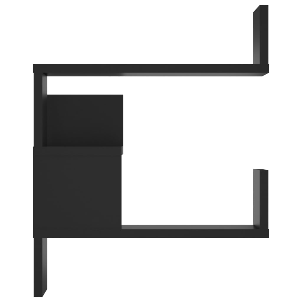 vidaXL Rafturi de perete pe colț, 2 buc, negru, 40x40x50 cm PAL