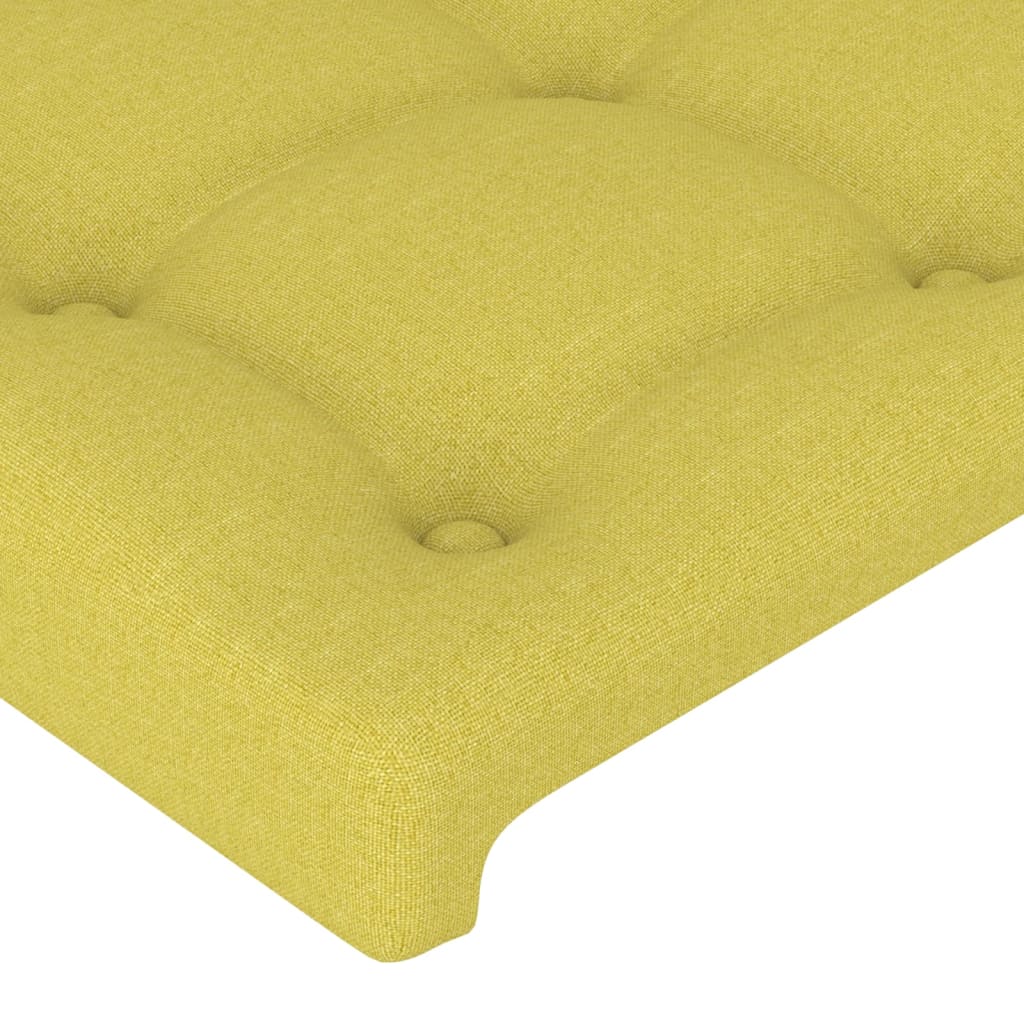 vidaXL Tăblie de pat cu LED, verde, 144x5x78/88 cm, textil
