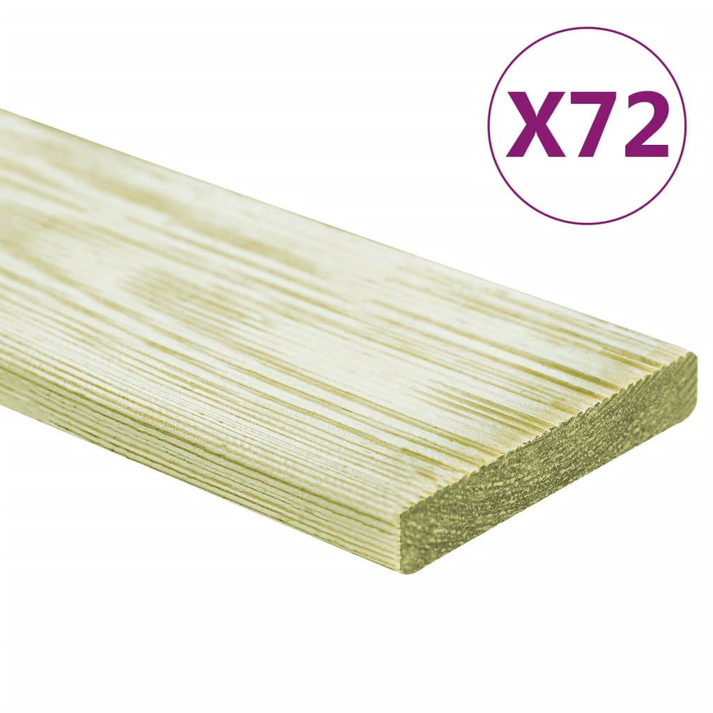 vidaXL Plăci de pardoseală 72 buc. 8,64 m² 1 m, lemn masiv pin tratat