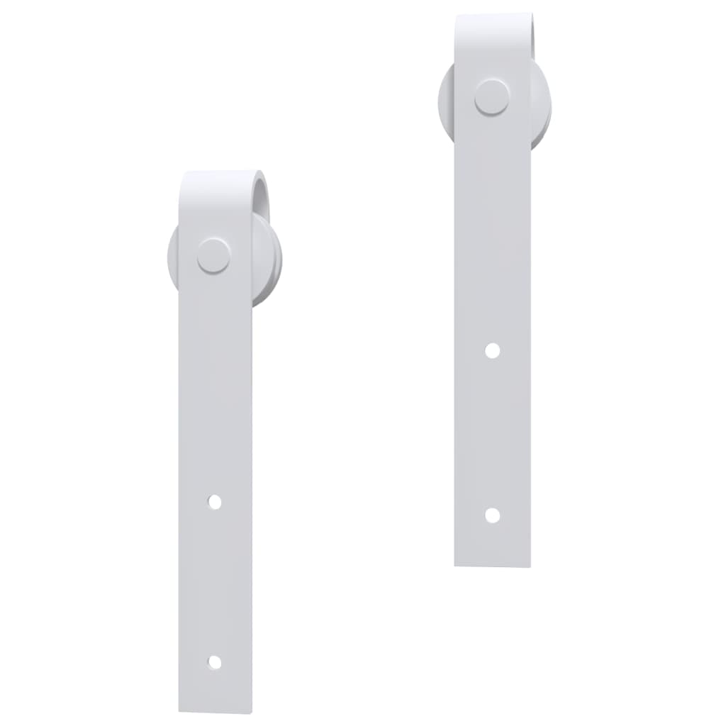 vidaXL Set feronerie pentru uși glisante, alb, 200 cm, oțel