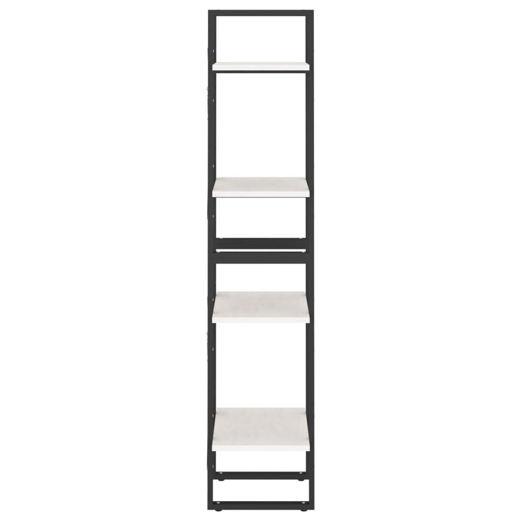 vidaXL Bibliotecă cu 4 rafturi, alb, 40x30x140 cm, lemn masiv de pin