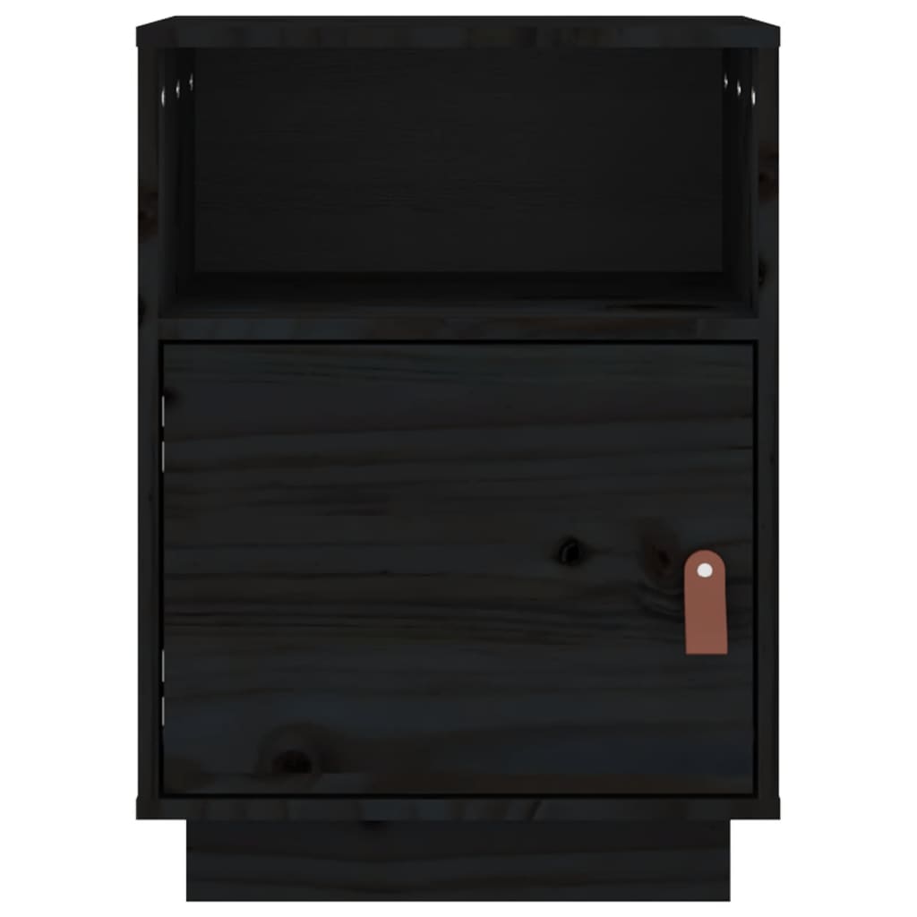 vidaXL Noptiere, 2 buc., negru, 40x34x55 cm, lemn masiv de pin